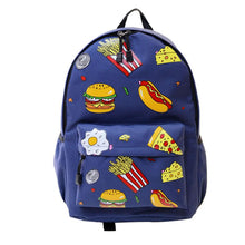 Cute Design Fashion Unisex Double-Shoulder Canvas Hamburger Backpack Schoolbag Mujer Mochila Escolar Feminina Fast J4U66