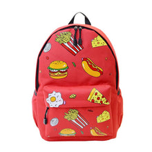 Cute Design Fashion Unisex Double-Shoulder Canvas Hamburger Backpack Schoolbag Mujer Mochila Escolar Feminina Fast J4U66