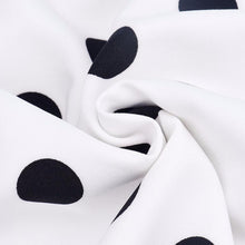 European Fashion Women White Bodycon Polka Black Dot Umbrella Midi Skirt Retro Puff Skirts  J4U66