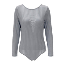 Fall Women's Sexy Slim Short Cotton Knitted Bodycon Bandage Jumpsuit romper Bodysuit with Long Sleeve V-Neck One-Piece J4U66