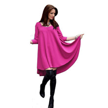 Fashion Fall Women Elegant Three Quarter Loose Casual Party Dress  J4U66
