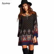 Fashion Bohemian Dress Print Beach Vintage SexyVestidos Casual Ladies Clothing Women Robe Party Dresses J4U66