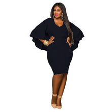 Fashion Casual Women Party Sexy Bodycon Plus Size Batwing Mini Dress Size XXXL  J4U66