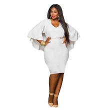 Fashion Casual Women Party Sexy Bodycon Plus Size Batwing Mini Dress Size XXXL  J4U66