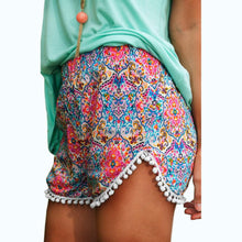 Fashion Women's High Waist Tassel Floral Print Beach Casual Mini Shorts Short Pants J4U66