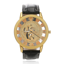 Fashion Luxury Phoenix Rome Digital Leather Hollow Dial Quartz Wrist Watch Business Clock  J4U66