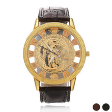 Fashion Luxury Phoenix Rome Digital Leather Hollow Dial Quartz Wrist Watch Business Clock  J4U66