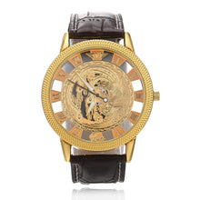 Fashion Luxury Phoenix Rome Digital Leather Hollow Dial Quartz Wrist Watch Business Clock  J4U66