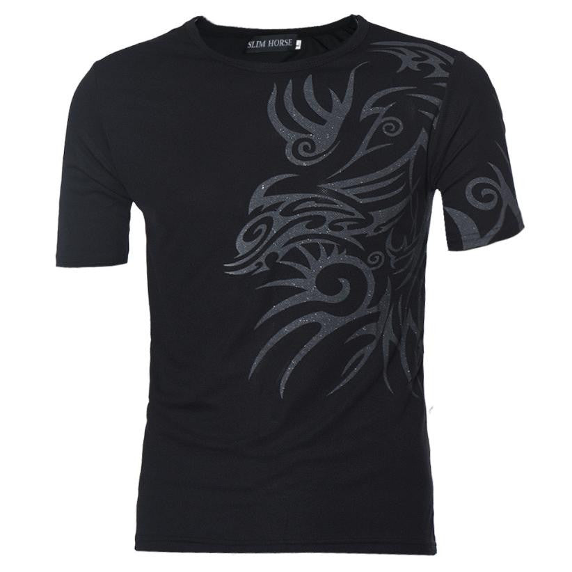 Fashion Short Sleeve T-Shirts Men Tees Slim Design Bottoming Shirt  J4U66