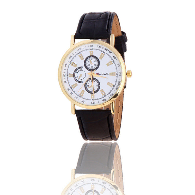 Fashion Rome Article Leather Band Analog Quartz Vogue Wrist Watches&  J4U66