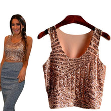 Fashion Sequined Tank Top Women VTops Shirts Sleeveless Style Tank Tops  J4U66