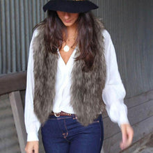 Fashion Sleeveless Outerwear Warm Women Long Hair Faux Fur Short VJacket Waistcoat Coat J4U66