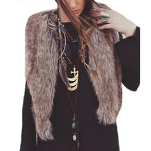 Fashion Sleeveless Outerwear Warm Women Long Hair Faux Fur Short VJacket Waistcoat Coat J4U66