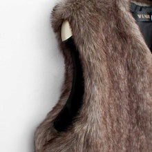 Fashion Sleeveless Outerwear Warm Women Long Hair Faux Fur Short VJacket Waistcoat Coat J4U66