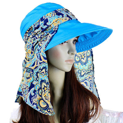 Fashion Women Lady Folding UV Protection Roll Up Wide-Brimmed Hat Multifunction Beach Sun Hat J4U66