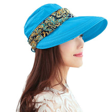 Fashion Women Lady Folding UV Protection Roll Up Wide-Brimmed Hat Multifunction Beach Sun Hat J4U66