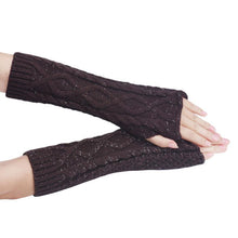 Fashion Women Warm Knitted Fingerless Long Gloves Mitten Hand Arm Warmer Glove 5 Colors J4U66