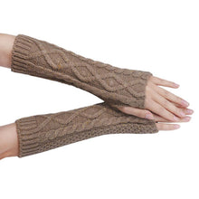 Fashion Women Warm Knitted Fingerless Long Gloves Mitten Hand Arm Warmer Glove 5 Colors J4U66