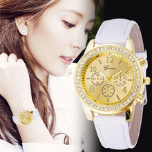 Faux Chronograph Quartz WatcheWomen Ladies Luxury Brand Classic Round Women Crystals Dress Watch relogios feminino  J4U66