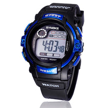 Boy Multifunction Digital LED Sports Alarm Date Waterproof Wrist Quartz Watch  J4U66