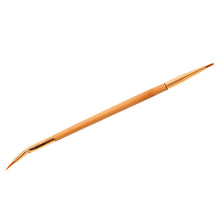 Gold Color Pro MakeUp Cosmetic Double Sided Ended Brushes Eyeshadow Eye Brow Tools Lip Eyeliner Oblique Bending Brush J4U66