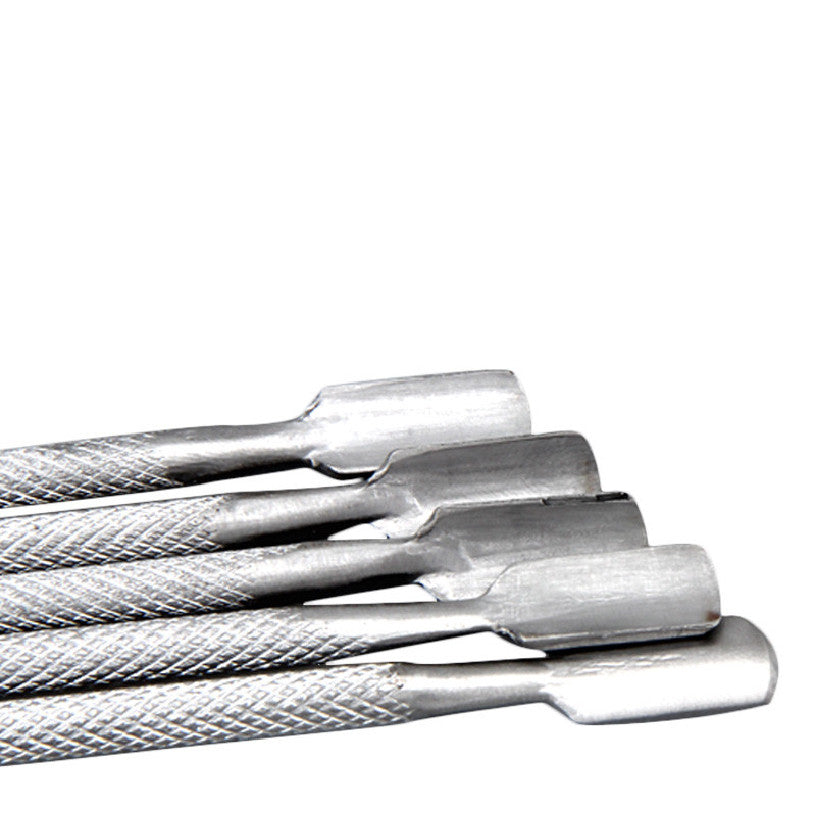 tainless Double-end Cuticle Pusher Dead Skin Remover Manicure Tool Nail Art Body Care J4U66
