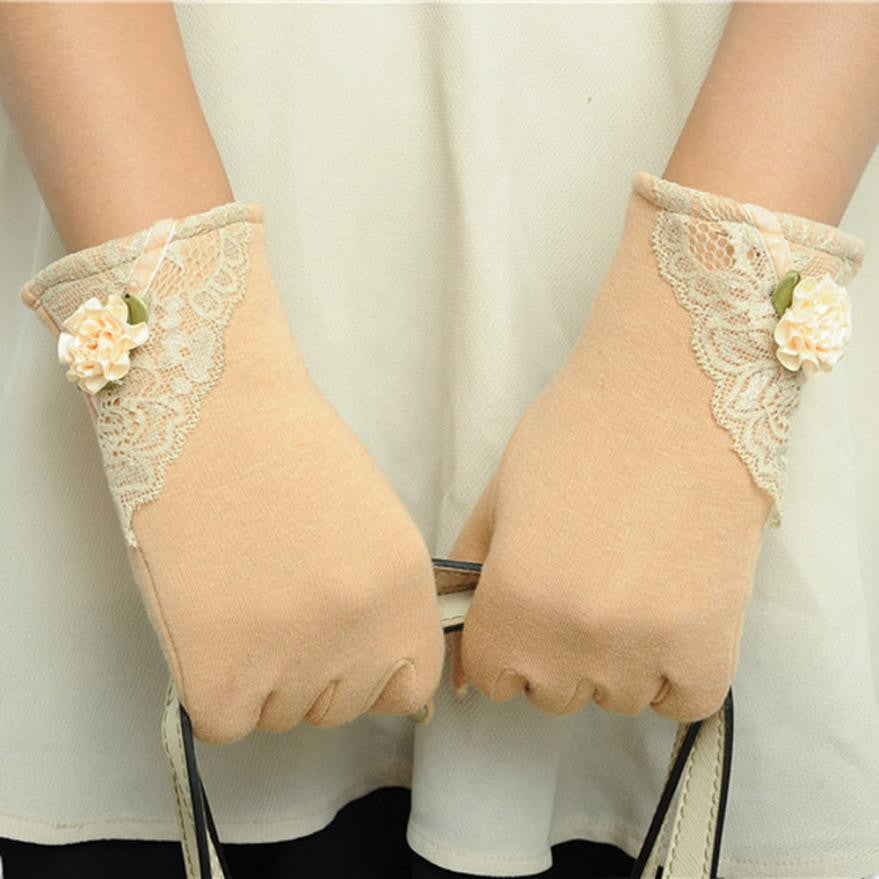 Lovely Lady Outdoor Stretchy Soft Warm Wrist Gloves Screen Gloves For Mobile Phone Tablet Pad J4U66