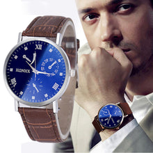 Luxury Mens Fashion PU Leather Business Quartz Analog Watch Wrist Watches&  J4U66