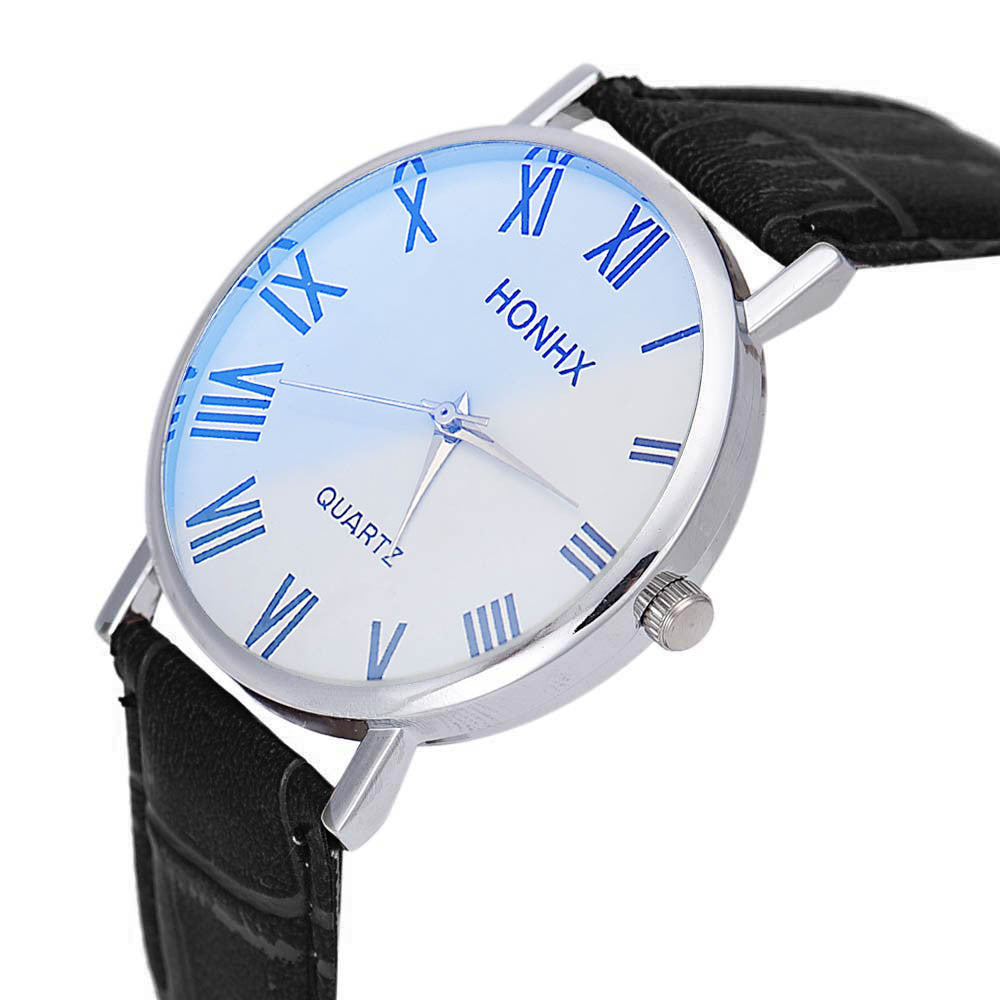 Fashion Luxury Men Leather Quartz Analog Wrist Watch Watches&  J4U66