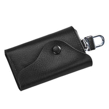 Quality Men PU Leather Solid Wallet Car Key Chain Holder 6 Ring Pouch Case Housekeeper Key Chain Black Brown J4U66