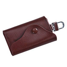 Quality Men PU Leather Solid Wallet Car Key Chain Holder 6 Ring Pouch Case Housekeeper Key Chain Black Brown J4U66