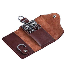 Quality Men PU Leather Solid Wallet Car Key Chain Holder 6 Ring Pouch Case Housekeeper Key Chain Black Brown J4U66