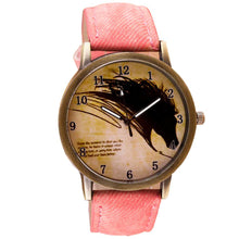 Women Men Retro Clock Wolf WristWatch Cowboy Leather Band Analog Quartz Watch  J4U66