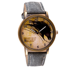 Women Men Retro Clock Wolf WristWatch Cowboy Leather Band Analog Quartz Watch  J4U66