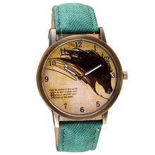 Women Men Retro Clock Wolf WristWatch Cowboy Leather Band Analog Quartz Watch  J4U66
