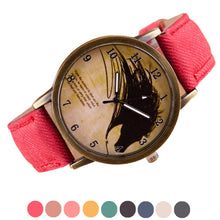 Women Men Retro Clock Wolf WristWatch Cowboy Leather Band Analog Quartz Watch  J4U66