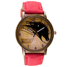 Women Men Retro Clock Wolf WristWatch Cowboy Leather Band Analog Quartz Watch  J4U66