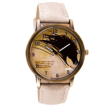 Women Men Retro Clock Wolf WristWatch Cowboy Leather Band Analog Quartz Watch  J4U66