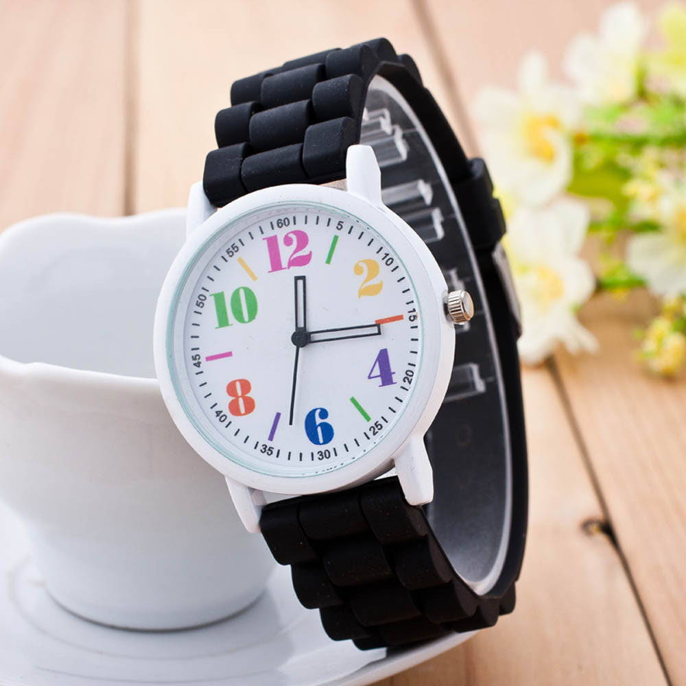 Women Ssilicone Motion Clock WristWatch Analog Quartz Watch Wrist Watches&  J4U66