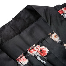 Kimono Cardigan Women Fashion Floral Printed Splice Chiffon Shawl Tops Cover up For Ladies Women Blouse Black J4U66