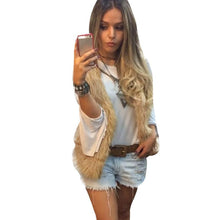 Lady Tops Faux Fur VWaistcoat Warm Coat Outwear Long Hair Jacket veste femme Drop shipping J4U66