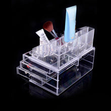 Makeup Cosmetics Jewelry Organizer Clear 3 Drawers Lipstick Box Storage J4U66