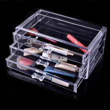 Makeup Cosmetics Jewelry Organizer Clear 3 Drawers Lipstick Box Storage J4U66
