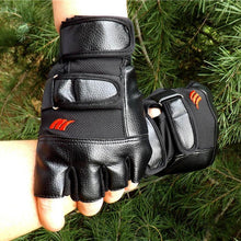 Men Tactical Gloves Men's Outdoor Sport Bicycle Fitness Gloves MittsHalf Finger Leather Gloves Mittens  J4U66