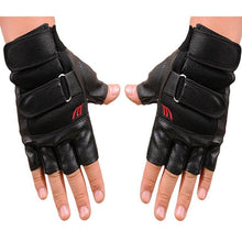 Men Tactical Gloves Men's Outdoor Sport Bicycle Fitness Gloves MittsHalf Finger Leather Gloves Mittens  J4U66