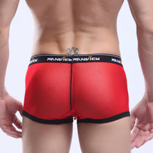 Men Ventilation Sexy Comfy Shorts Men Underwear Men Low Waist Ventilation Sexy Gauze Rose Comfy Shorts Boxer Underpants J4U66