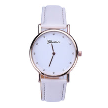 Mens Luxury Women Rhinestone Dial Leather Analog Quartz Wrist Watch watches&  J4U66