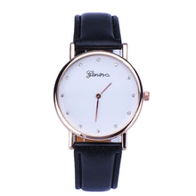 Mens Luxury Women Rhinestone Dial Leather Analog Quartz Wrist Watch watches&  J4U66