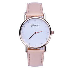 Mens Luxury Women Rhinestone Dial Leather Analog Quartz Wrist Watch watches&  J4U66