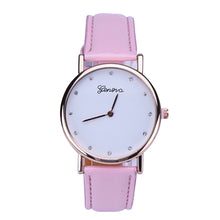 Mens Luxury Women Rhinestone Dial Leather Analog Quartz Wrist Watch watches&  J4U66
